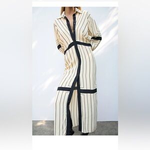 Zara long striped shirt dress